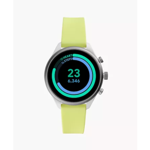 Watch strap Fossil FTW6028 Silicone Yellow 18mm